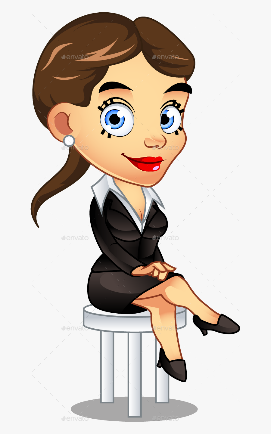 Transparent Man And Woman Clipart - Sexy Office Girl Caricature , Free