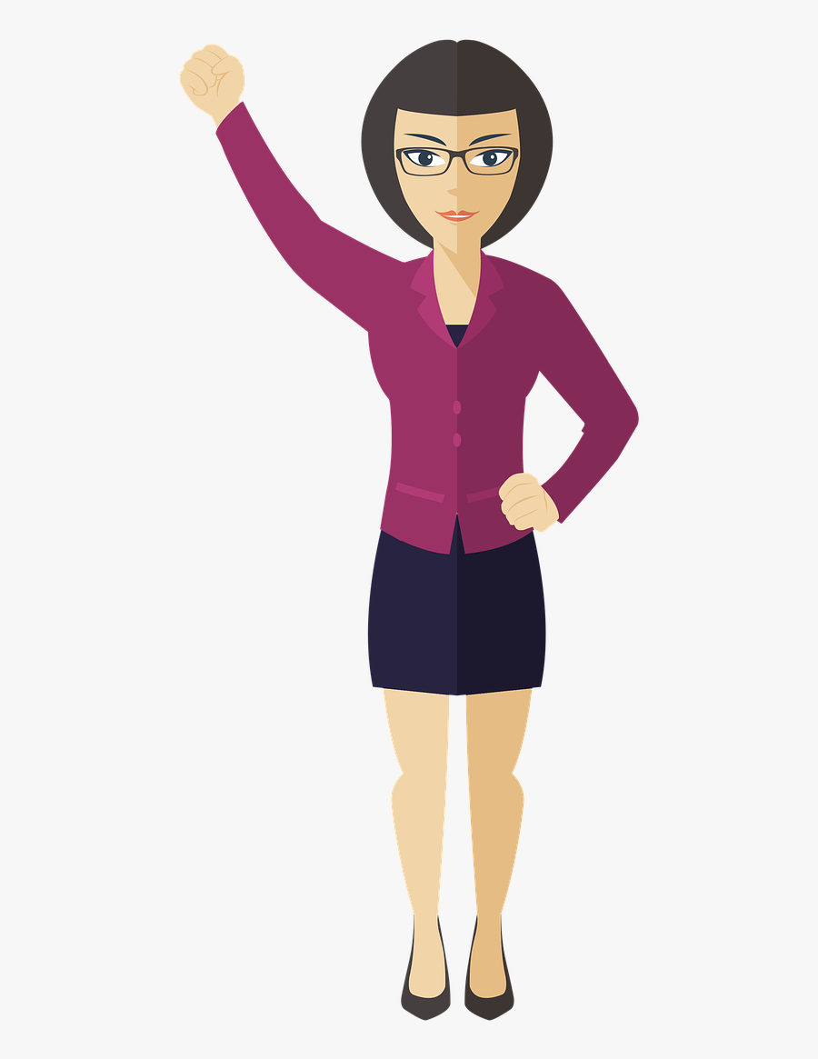 Business Woman Glasses Shorthair Free Picture - Cartoon Woman Transparent Background, Transparent Clipart