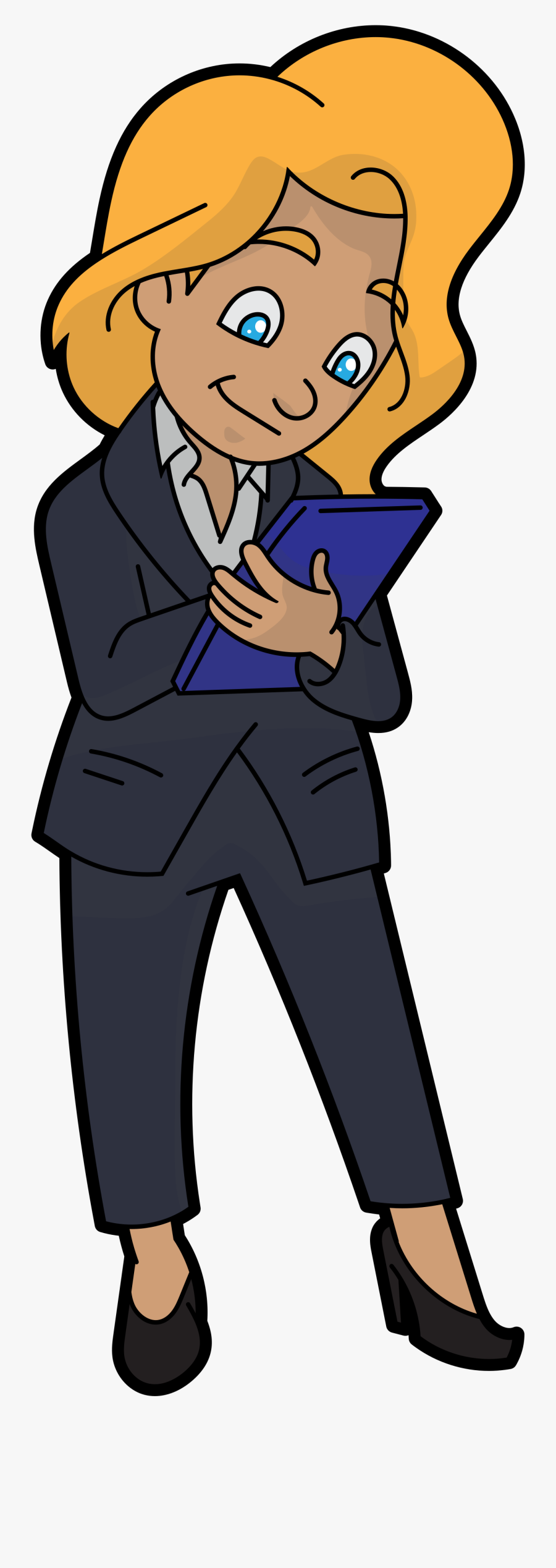 Clip Art Busy Business Woman - Cartoon Businesswoman, Transparent Clipart