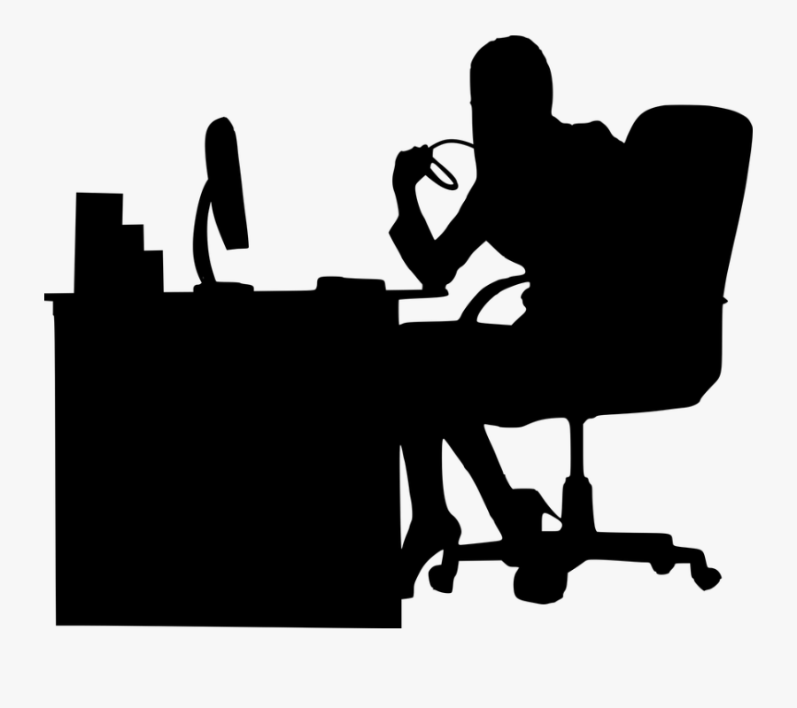 Silhouette, Businesswoman, Working, Creative, Office - Business Woman Silhouette Png, Transparent Clipart