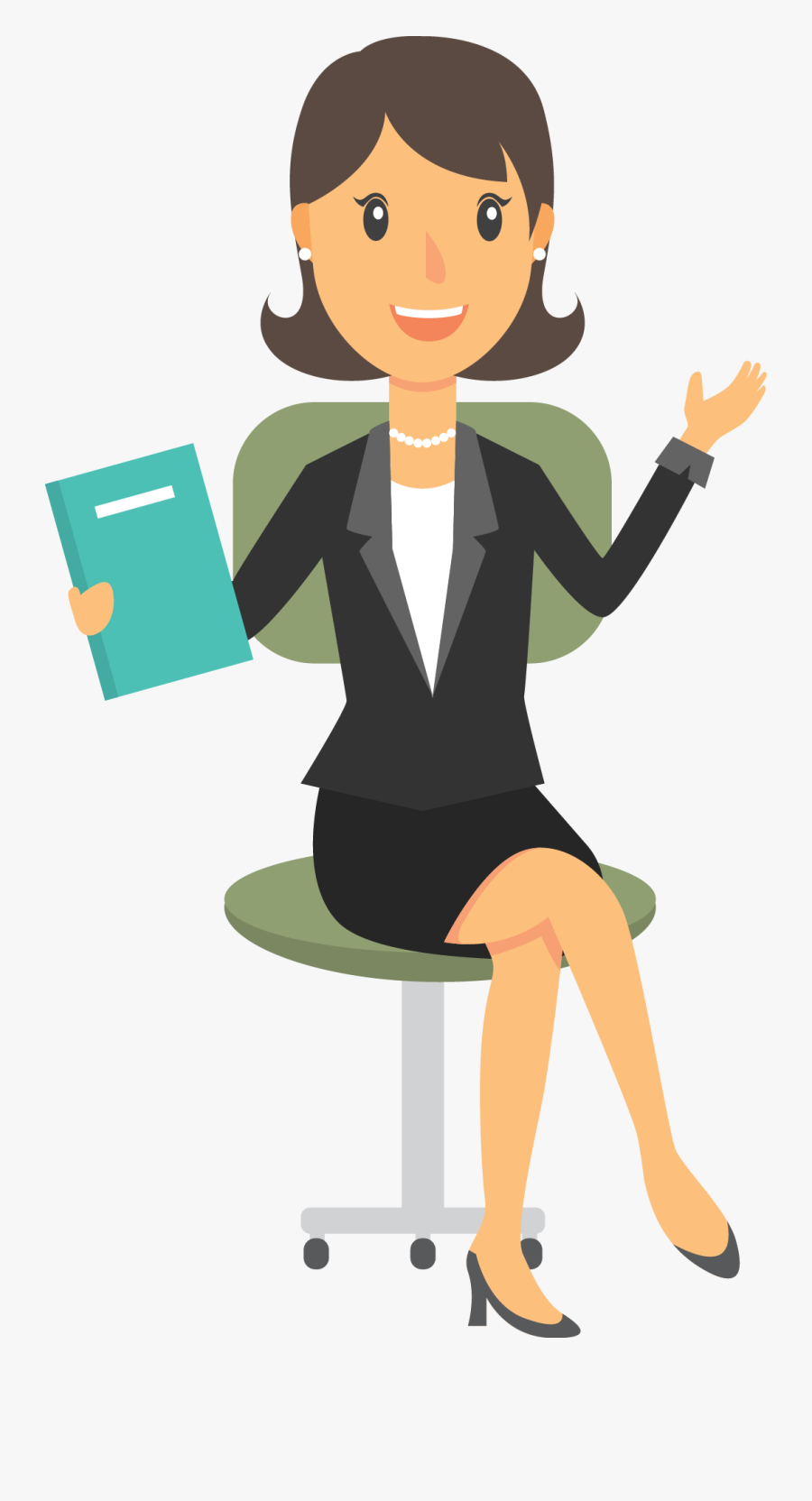 Paling Keren Female Employee Business Woman Cartoon Png