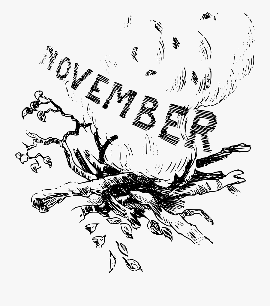 Clipart Illustrated Months November - Drawing For The Month Of November, Transparent Clipart