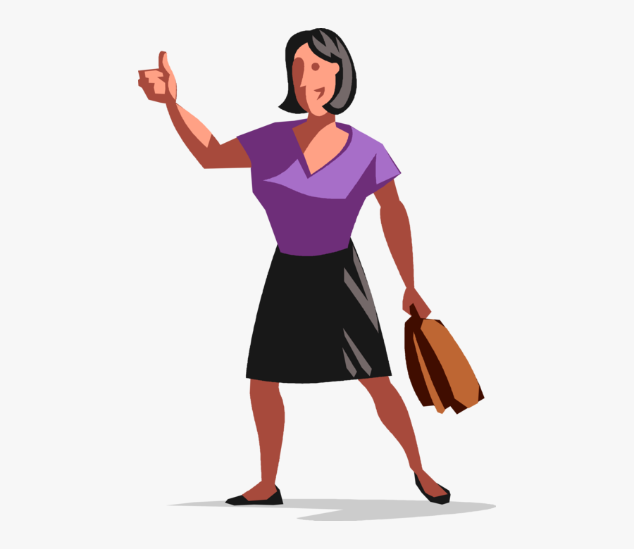 Vector Illustration Of Confident Optimistic Businesswoman - Illustration, Transparent Clipart
