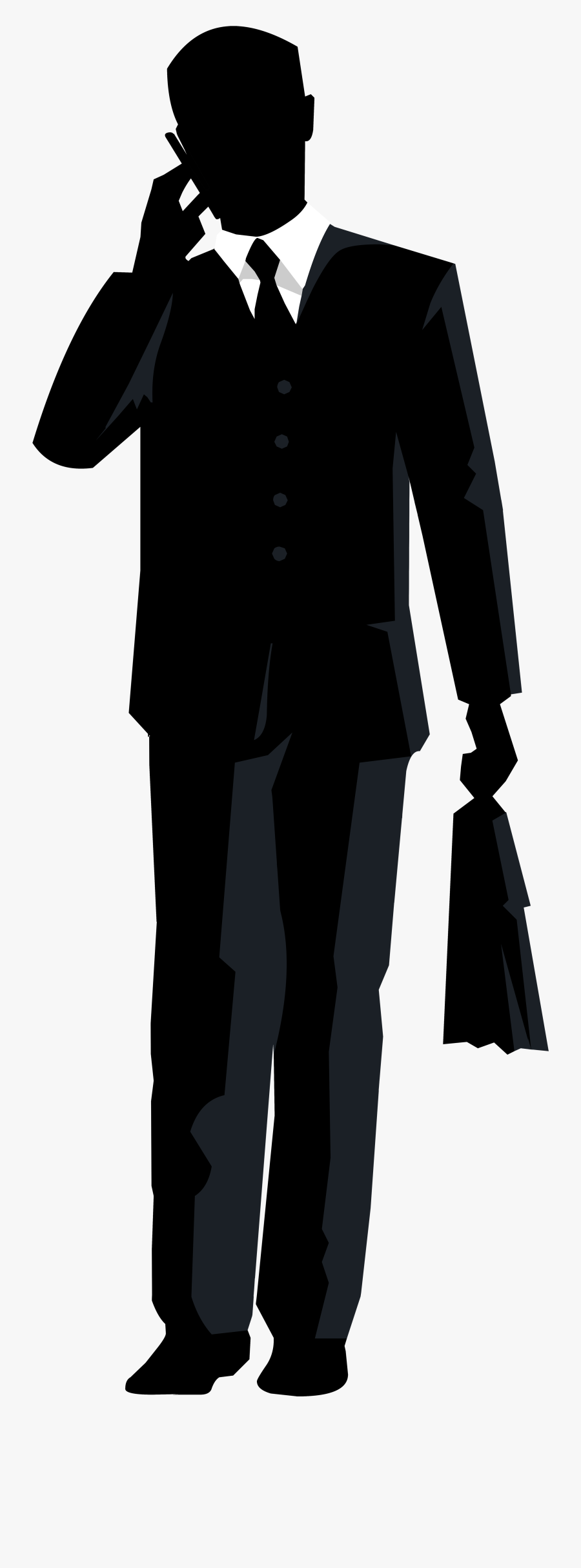 Image Black And White Library Businessman Silhouette - Suit Transparent Background Clipart, Transparent Clipart