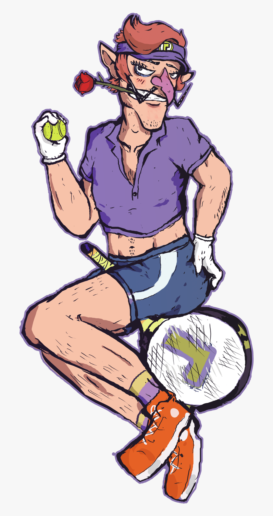 Waluigi Pin Up, Transparent Clipart