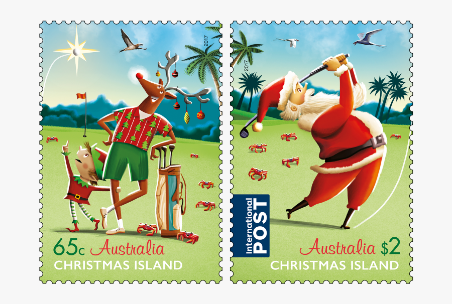 Christmas Island Australia Post - Christmas Island Christmas Stamp, Transparent Clipart