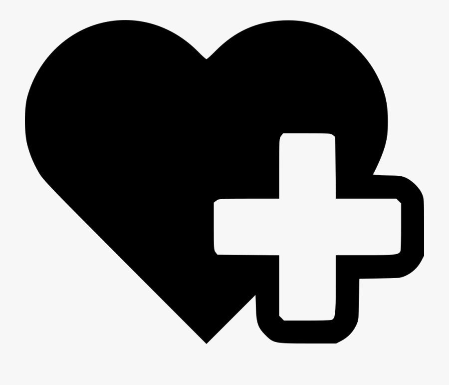 Art,logo,black And White - Heart With Cross Icon, Transparent Clipart