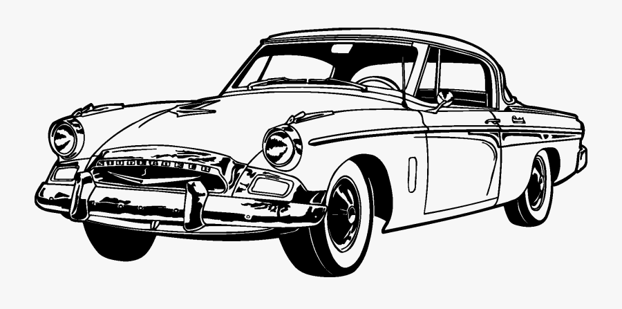 Clip Art Old Car Silhouette - Classic Car Silhouette Vector, Transparent Clipart