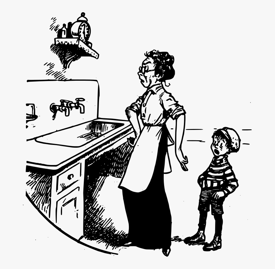 Mother, Son And Clock - Mother, Transparent Clipart