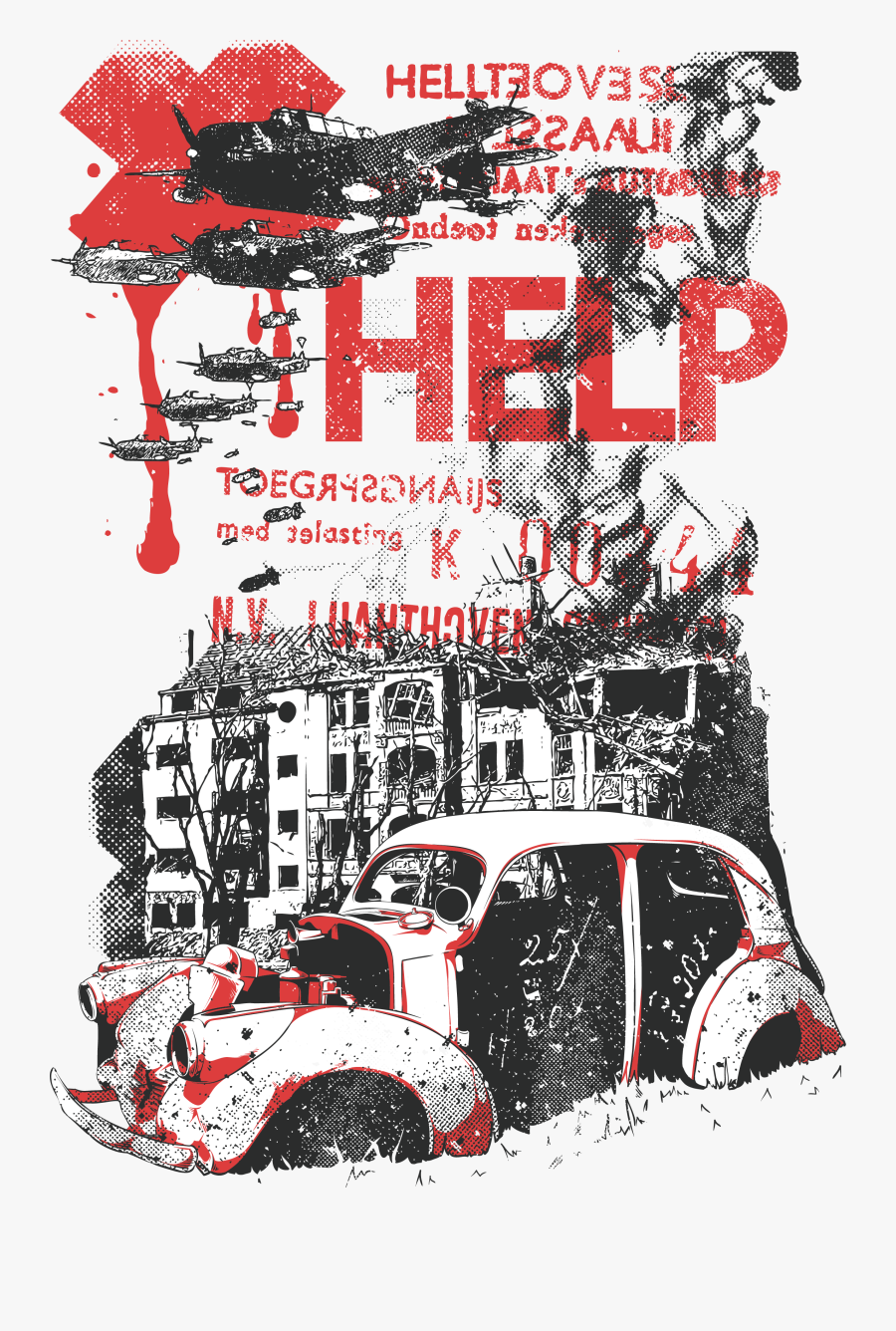 With City Printing Old Car Png Free Photo Clipart - T-shirt, Transparent Clipart