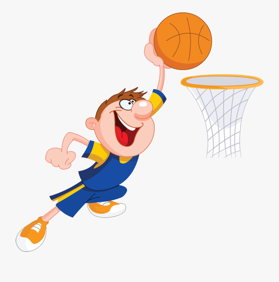 Cartoon Basketball Images - Basketball Slam Dunk Cartoon, Transparent Clipart