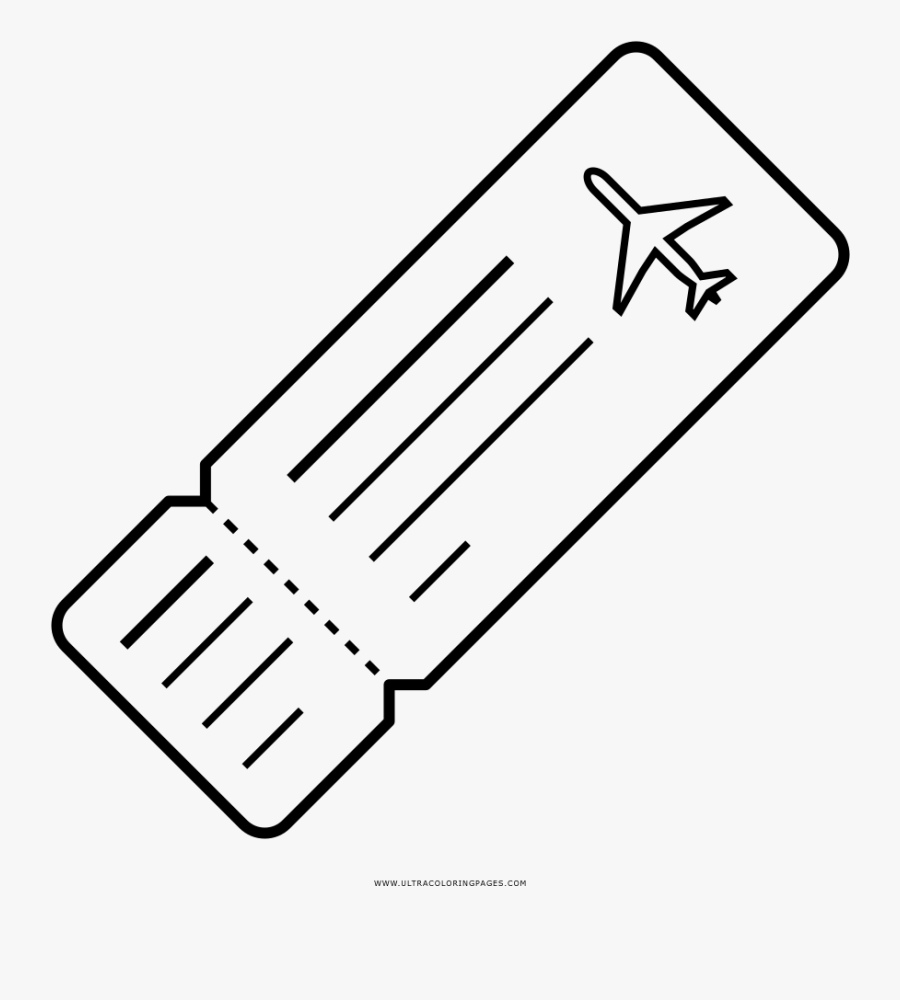Jpg Black And White Airplane Drawing Airline Ticket - Ticket De Avion Para Dibujar, Transparent Clipart