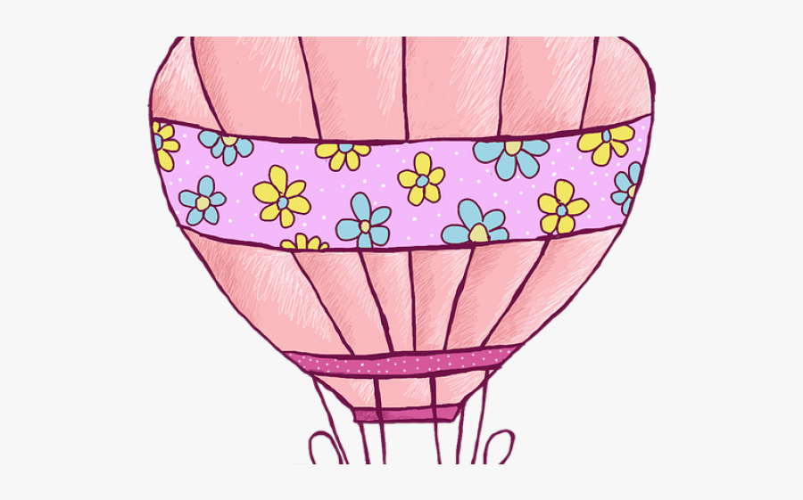 Draw A Cute Hot Air Balloon, Transparent Clipart