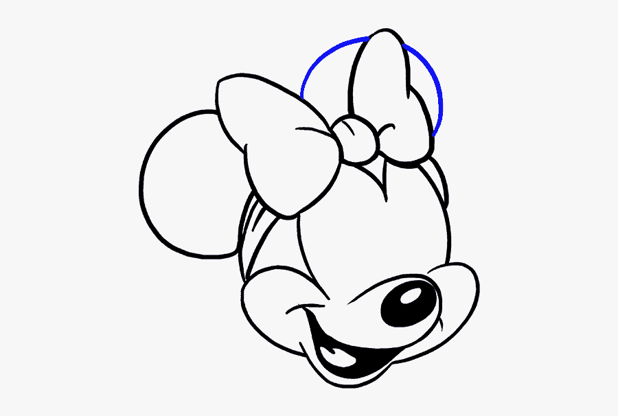 How To Draw Minnie Mouse - Face Mickey Mouse Cartoon Drawing, Transparent Clipart