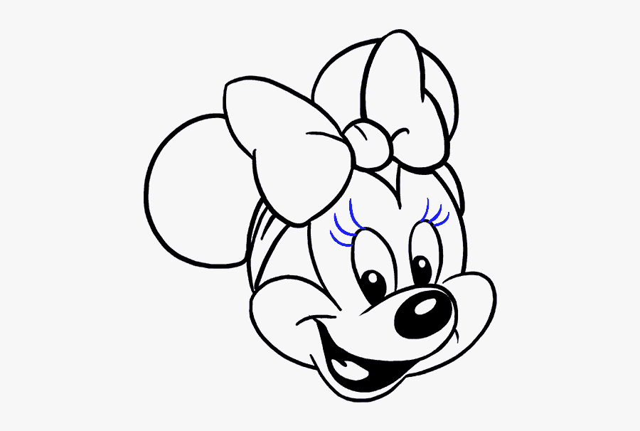 3 Ways To Draw Minnie Mouse Step By Step - Draw Minnie Mouse Head, Transparent Clipart