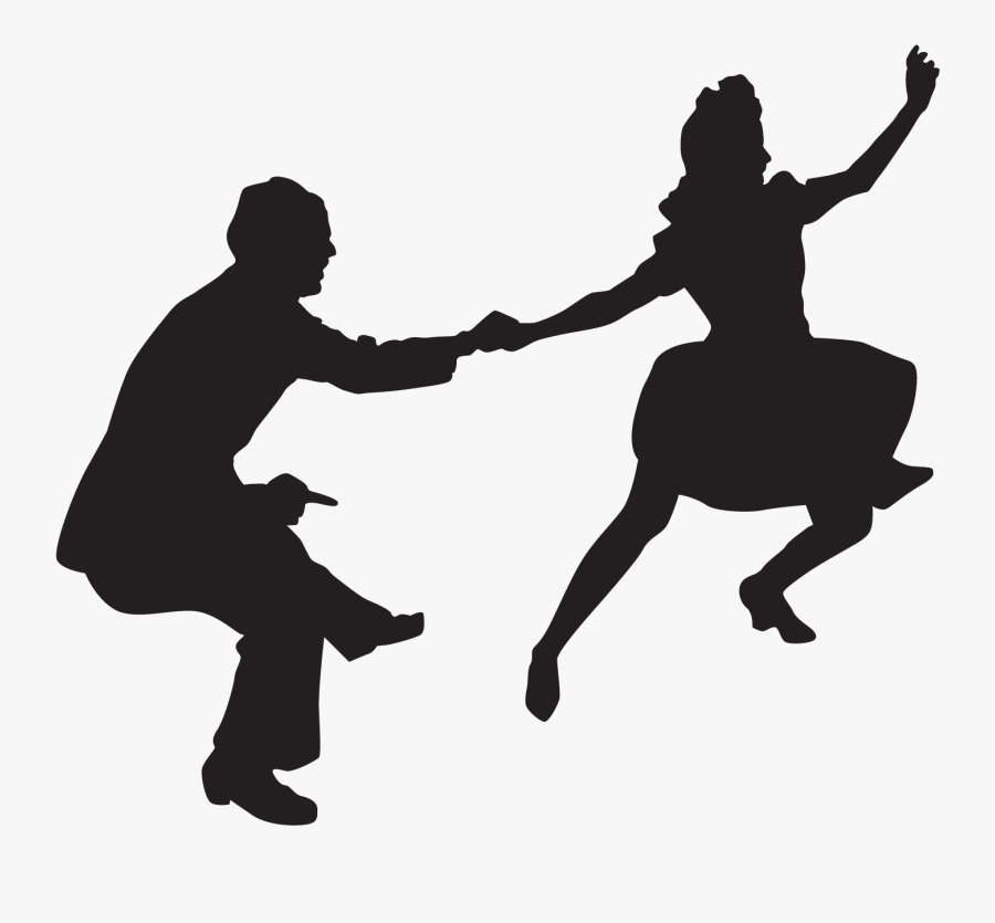 Transparent Kids Playing Silhouette Png - Swing Dancing Swing Dance Silhouette, Transparent Clipart
