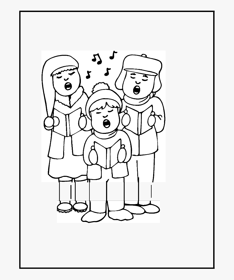 Christmas Caroler Coloring Page, Transparent Clipart
