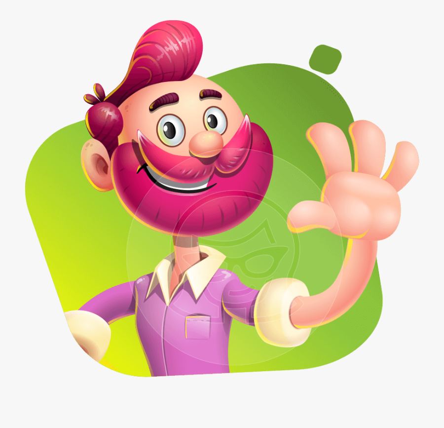 Waving Flat Character Clipart Free - Cartoon, Transparent Clipart