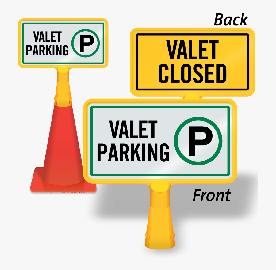 Valet Closed Coneboss Sign - Sign, Transparent Clipart