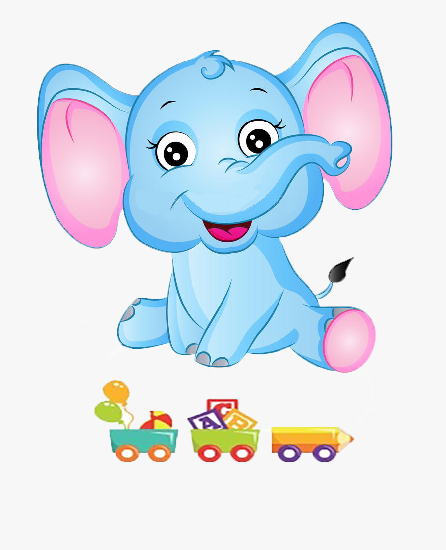 Transparent Dramatic Play Area Clipart - Cute Blue Cartoon Elephant, Transparent Clipart