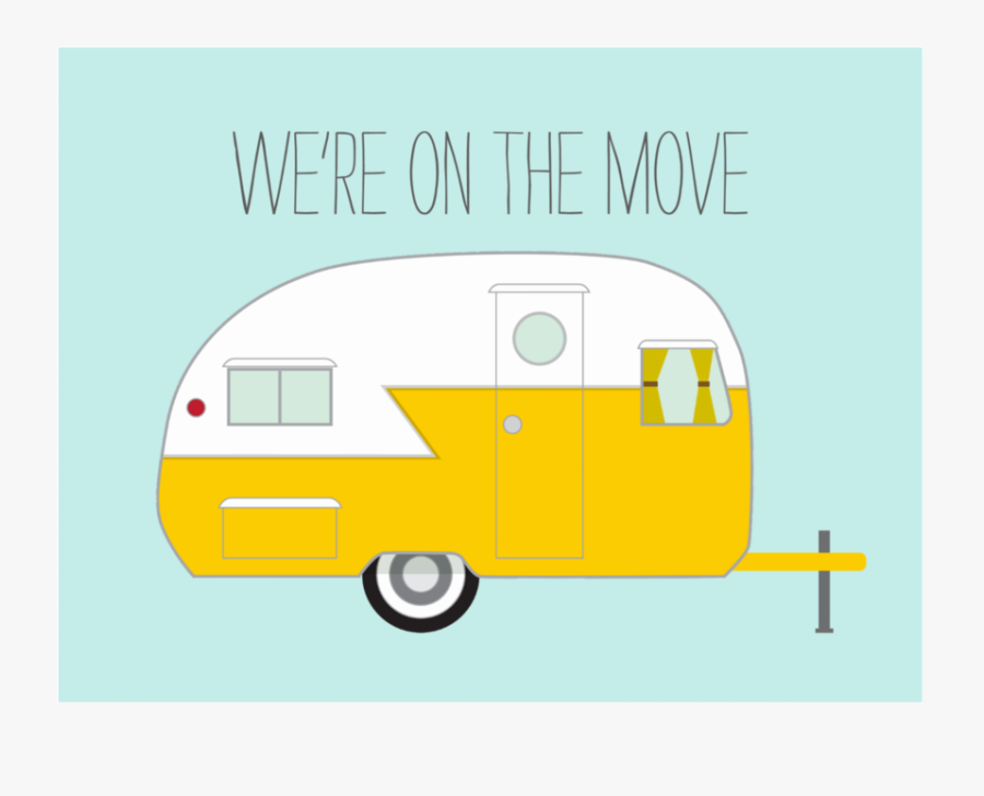 Retro House Change Of Address Postcard - Recreational Vehicle, Transparent Clipart