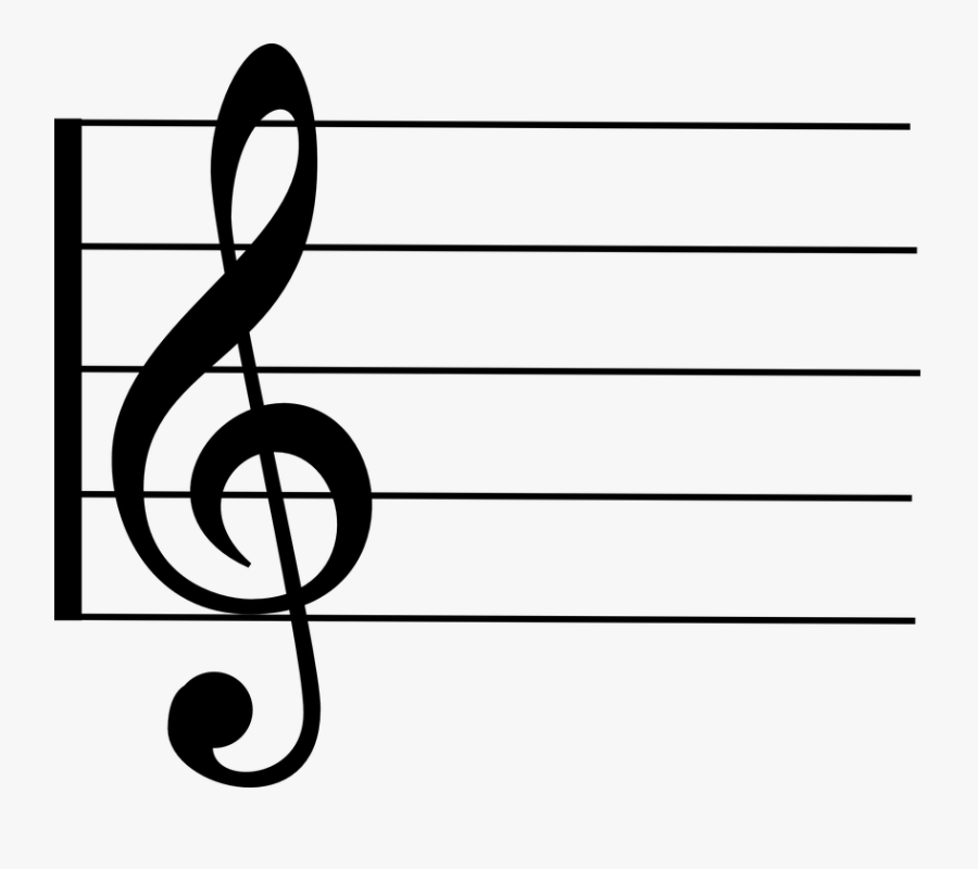 Clef Note Png Transparent Clef Note Images - Treble Clef On Stave, Transparent Clipart