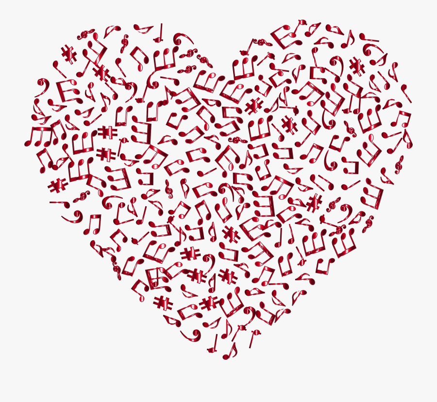 Music And Heart Clipart On Transparent Background And - Music Note Heart Svg, Transparent Clipart
