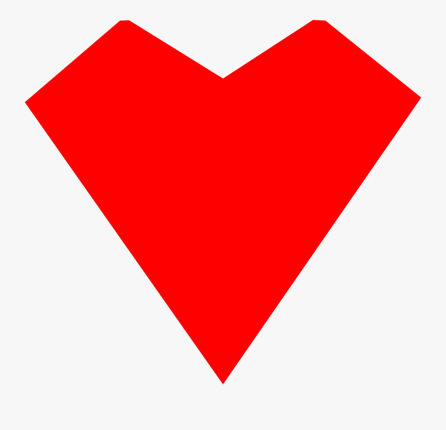 Red Heart Lines Big - Heart With Straight Lines, Transparent Clipart