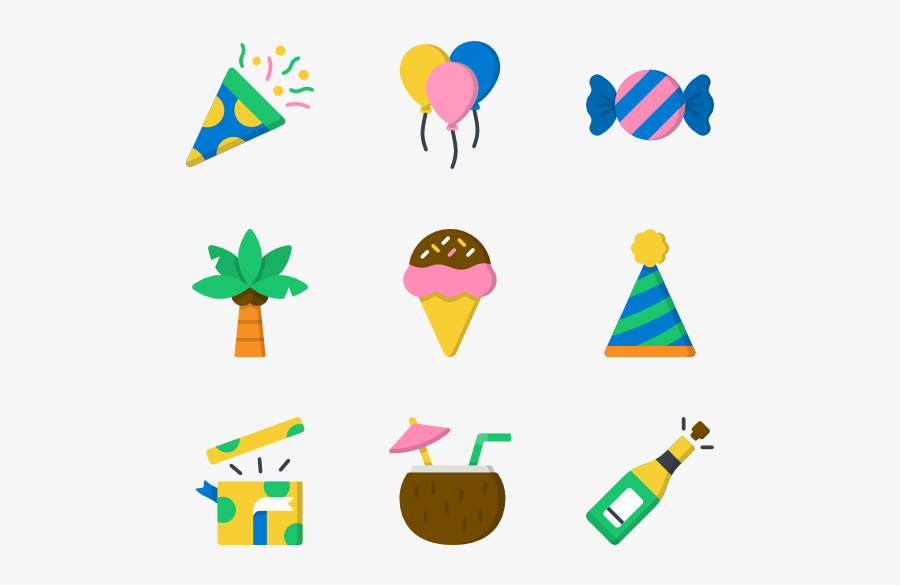 Summer Party - Party Summer Png Icons, Transparent Clipart
