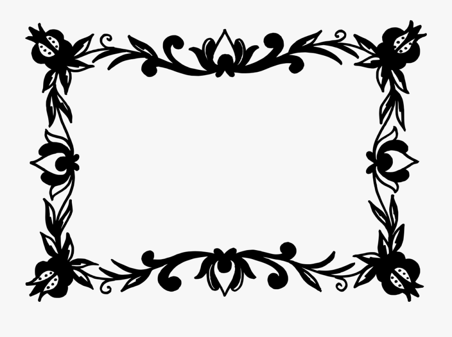 Download Wedding Vector Border Png Download - Flower Frame Black ...