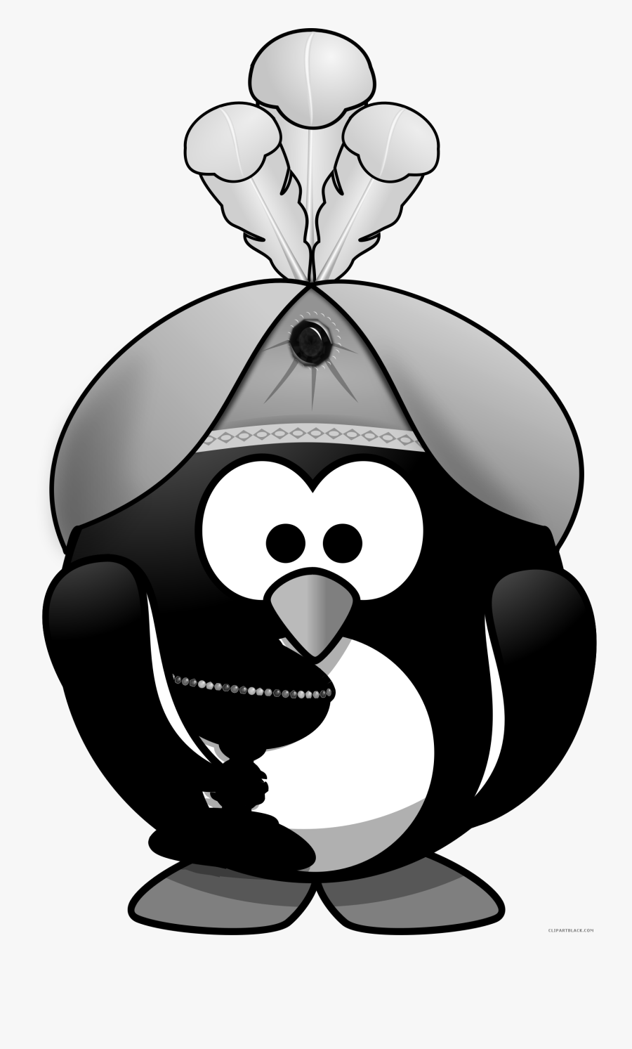 Oriental Penguin Animal Free Black White Clipart Images - Penguin Pirate, Transparent Clipart