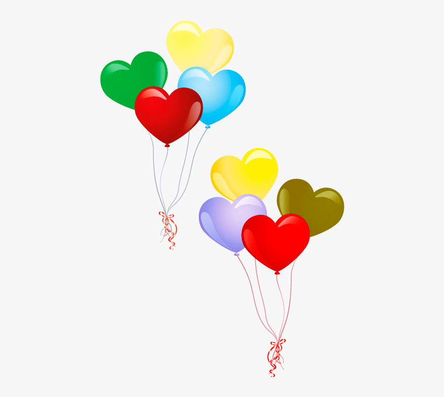 Transparent Ballons Clipart - Heart Balloons, Transparent Clipart