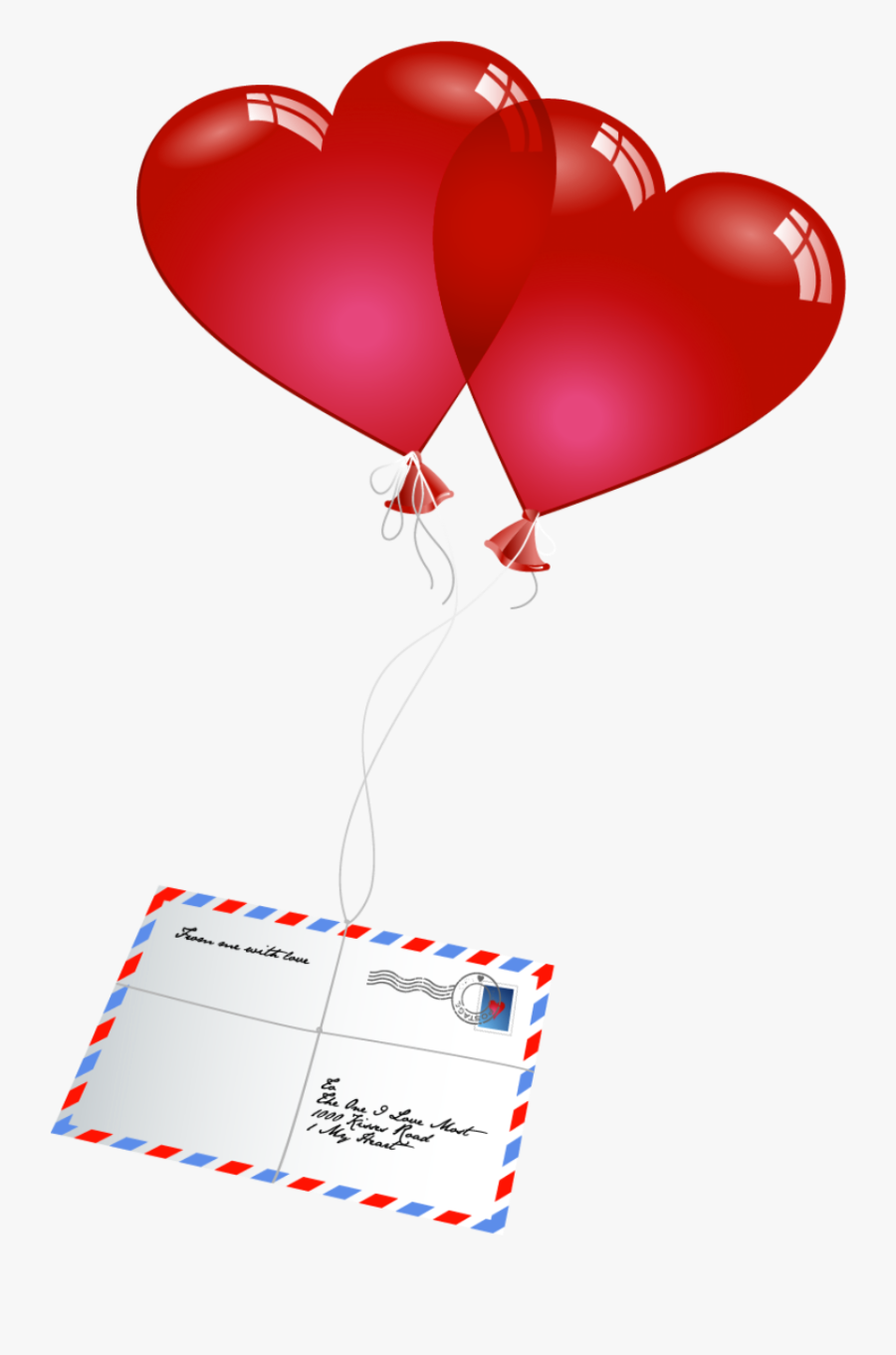Valentine"s Day Clipart Letter - Valentines Day Balloons Png, Transparent Clipart