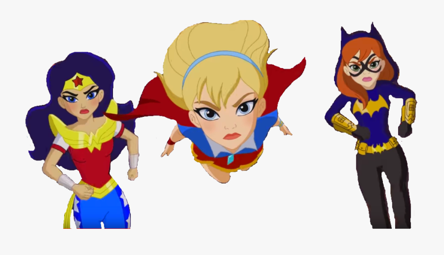 Supergirl Batgirl Wonder Woman - Wonder Woman Bat Girl And Super Girl, Transparent Clipart