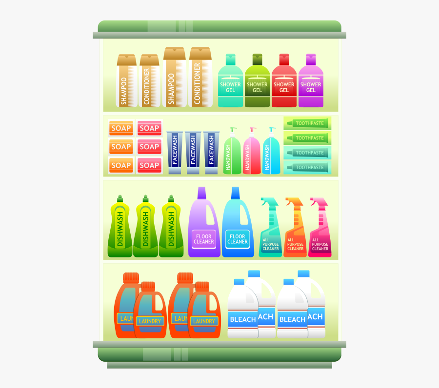 Supermarket Goods Shelf - Dangerous Chemicals Used At Home, Transparent Clipart