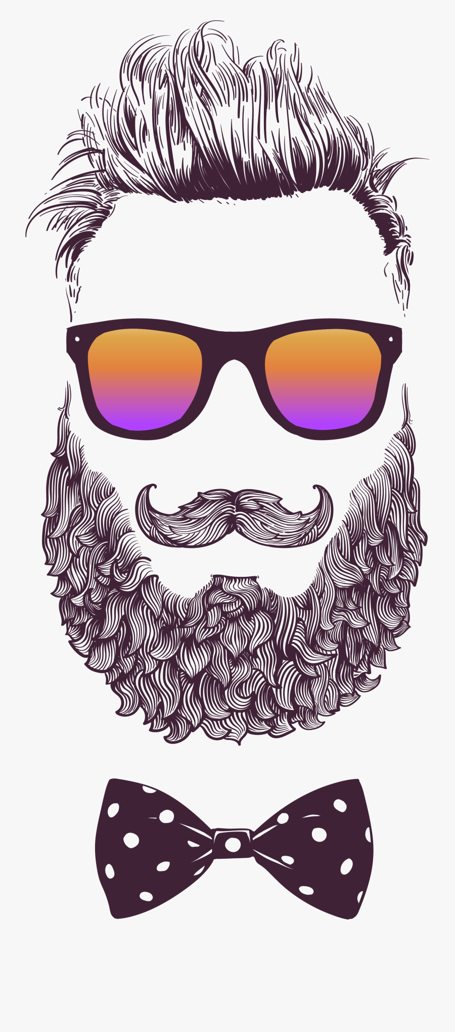 Fashion Sunglasses Illustration Royalty-free Vector - Beard Man, Transparent Clipart