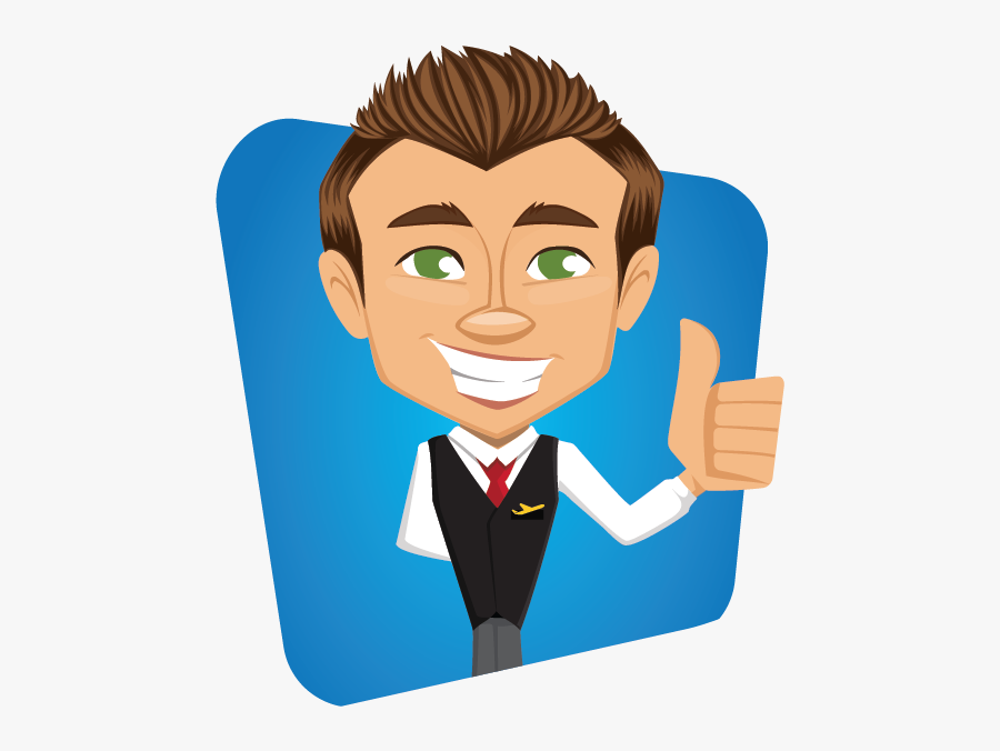 Clip Art Male Clipart Image Transparentpng - Male Flight Attendant Cartoon, Transparent Clipart