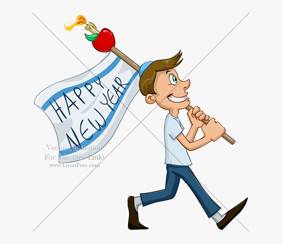 Illustration, Boy, Finger, Transparent Png Image & - Happy New Year Guy Cartoon, Transparent Clipart