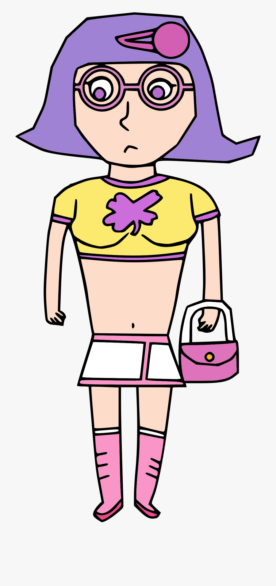 Girl Belly Button Cartoon, Transparent Clipart