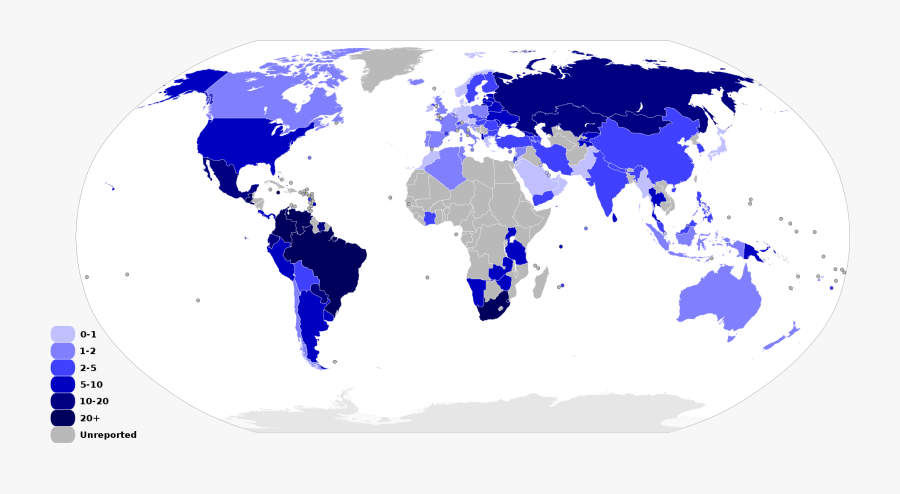 World Crime Rates Map, Transparent Clipart