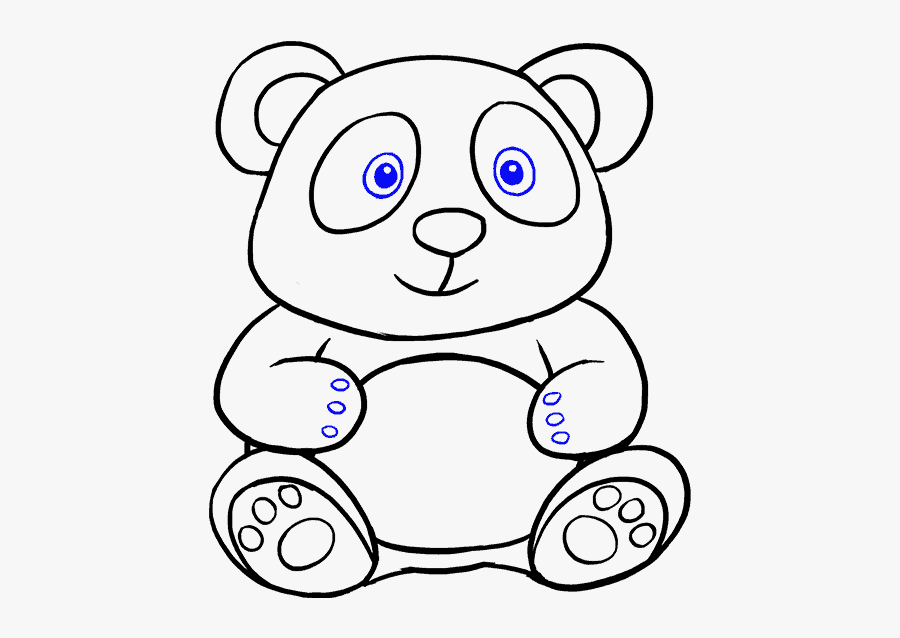 How To Draw Cartoon Panda - Draw A Baby Panda, Transparent Clipart