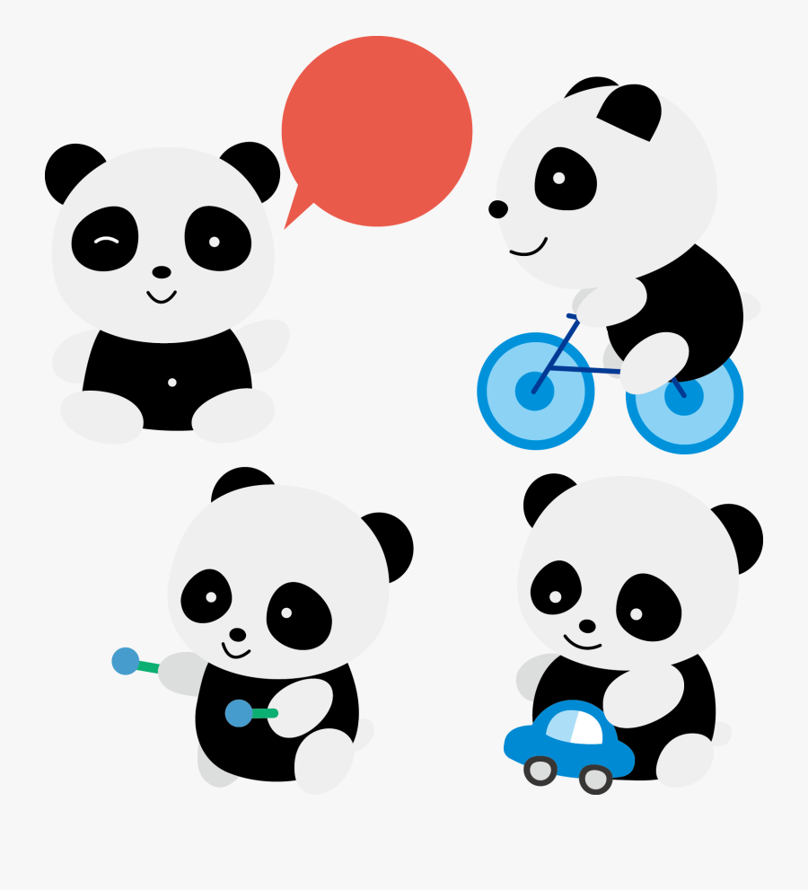 Red Cuteness Clip Art - Panda Clipart, Transparent Clipart