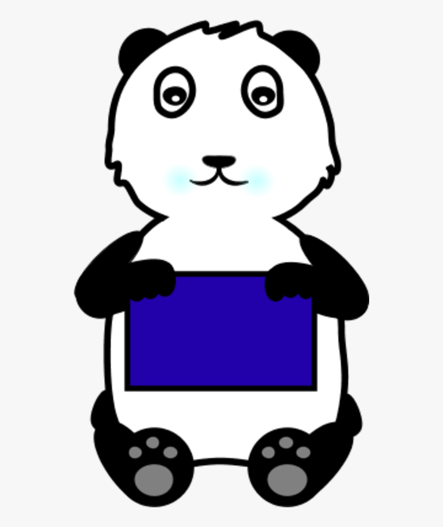 Panda Holding A Sign - Giant Panda, Transparent Clipart