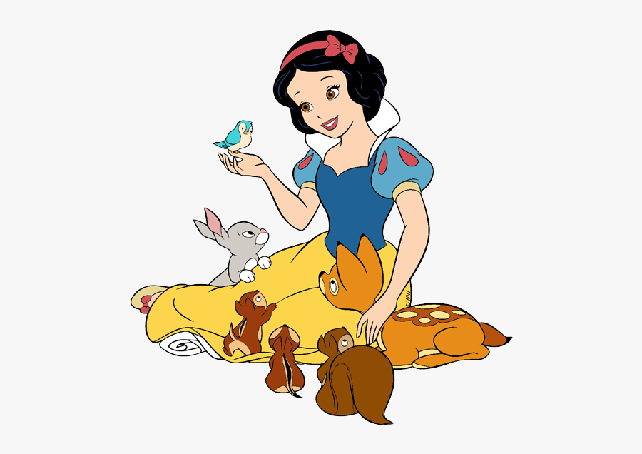Disney Snow White Sitting Clipart - Snow White Animals, Transparent Clipart