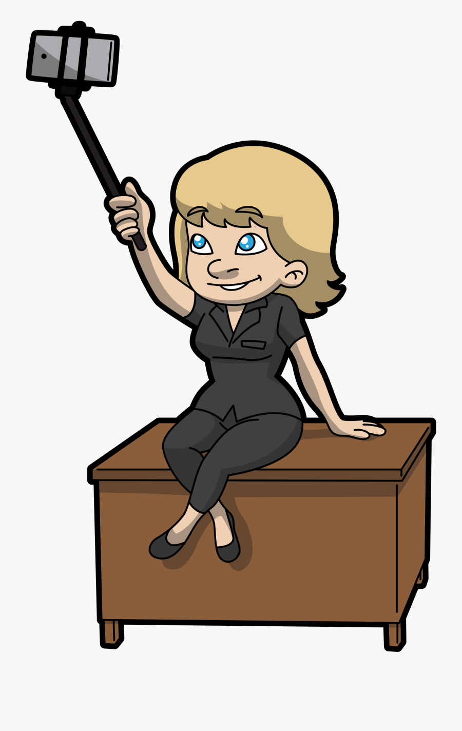 Sitting On Table Cartoon Clipart , Png Download - Sitting On Table Cartoon, Transparent Clipart