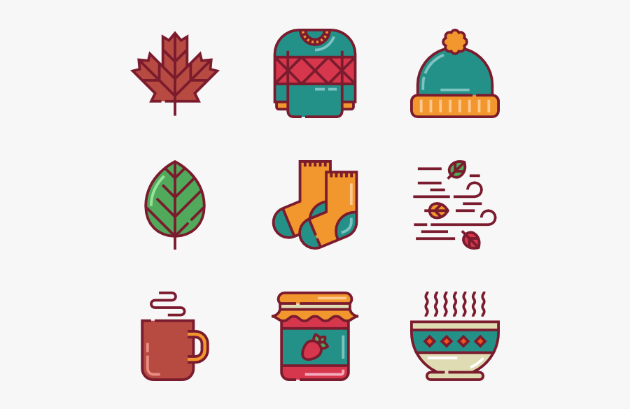 Autumn Icons Png, Transparent Clipart