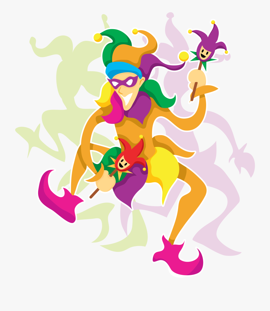 Mardi Gras Jester - Clipart Mardi Gras Jester, Transparent Clipart