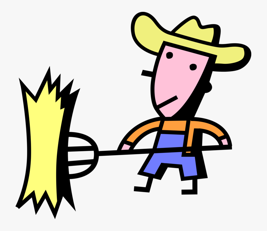 Harvests Hay With Pitchfork - Farming Cartoons Gif Png, Transparent Clipart