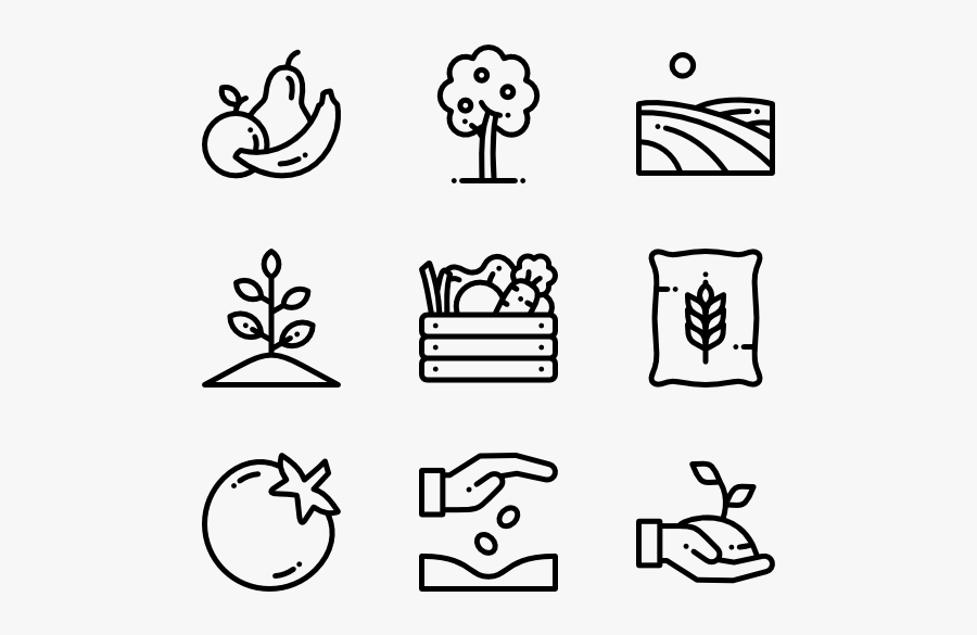 Clip Art Garden Icons Free Vector - Harvesting Icon, Transparent Clipart