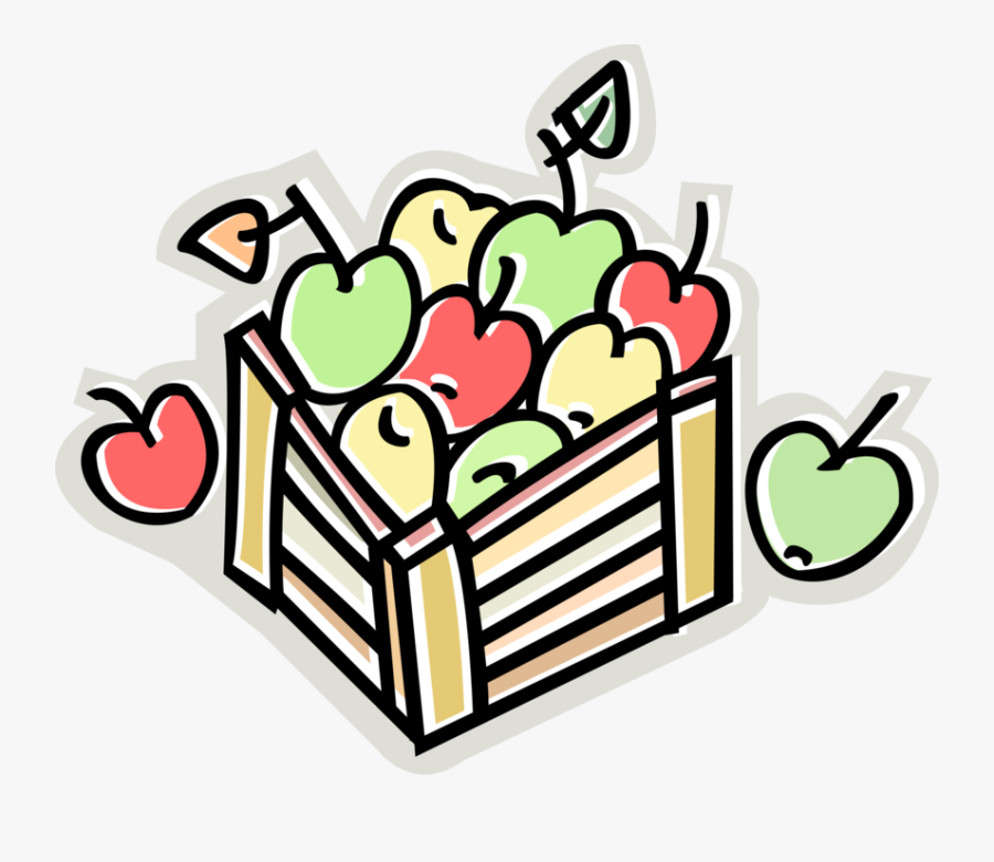 Vector Illustration Of Apple Orchard Harvest Crate - Sistem Barter Png, Transparent Clipart